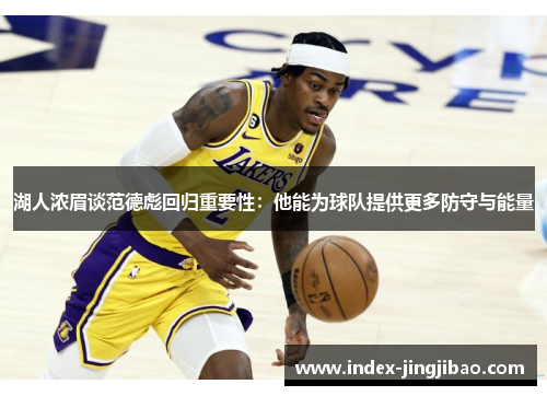 湖人浓眉谈范德彪回归重要性：他能为球队提供更多防守与能量